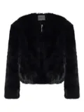 STAND STUDIO zip-up faux fur jacket - Black