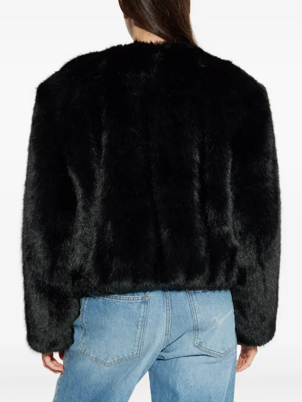 STAND STUDIO 黒エコファーコート STAND STUDIO エコファー ジャケット | ブラック | FARFETCH JP