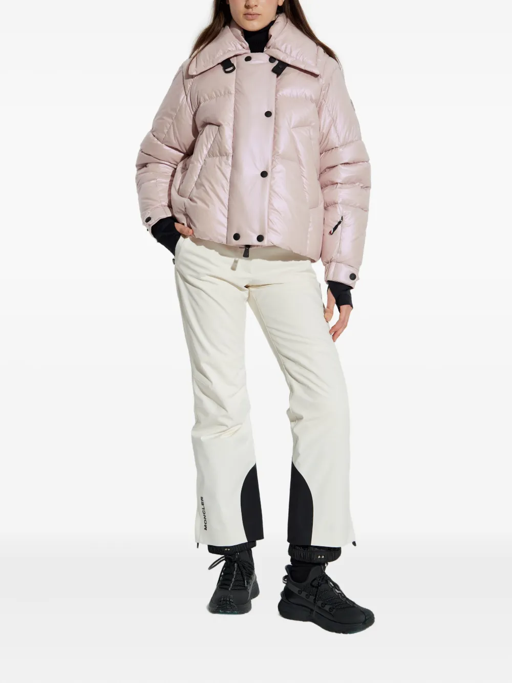 Moncler Jeita Button Down Ski Jacket In Pink