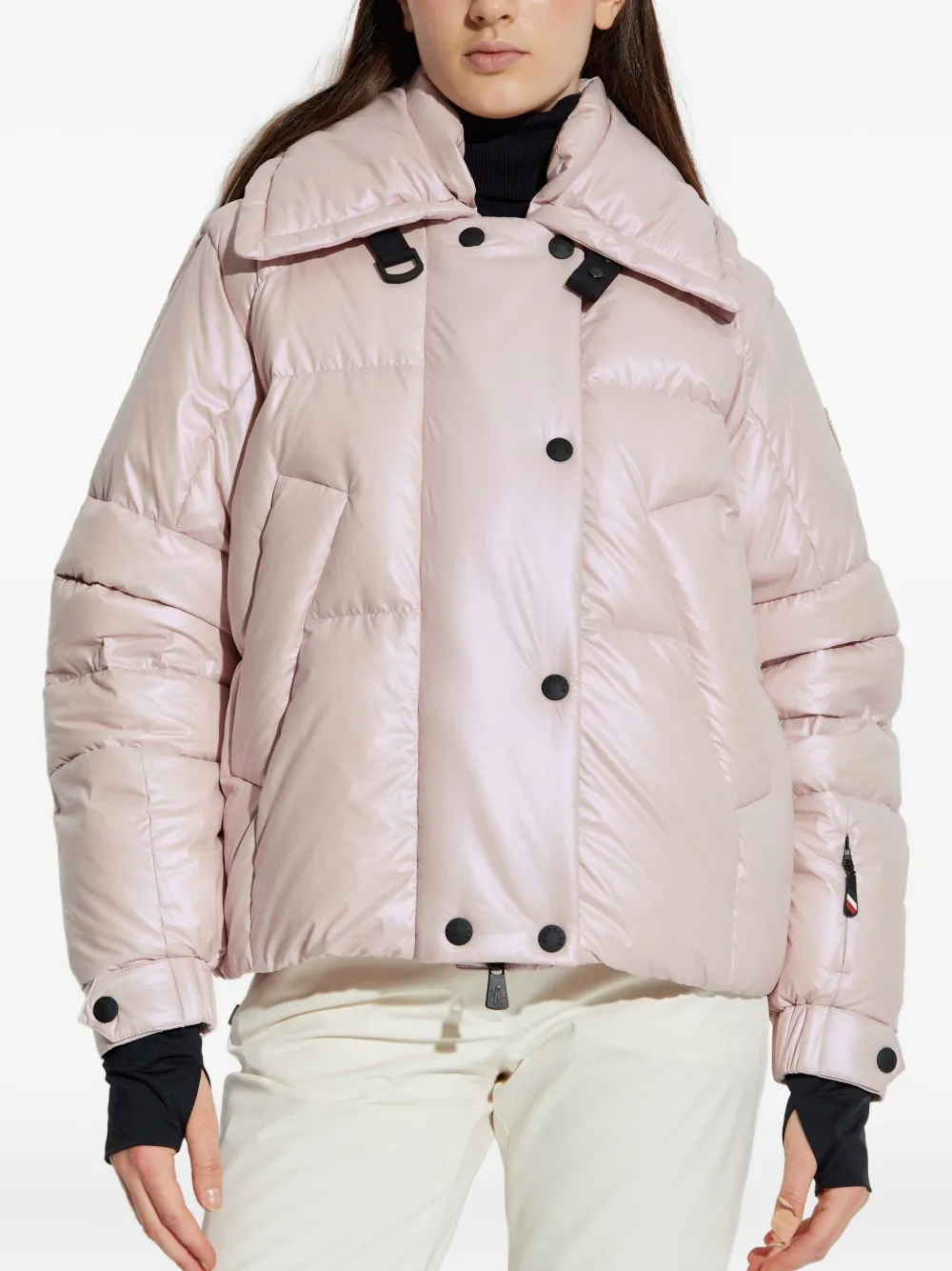 Moncler Jeita Button Down Ski Jacket In Pink
