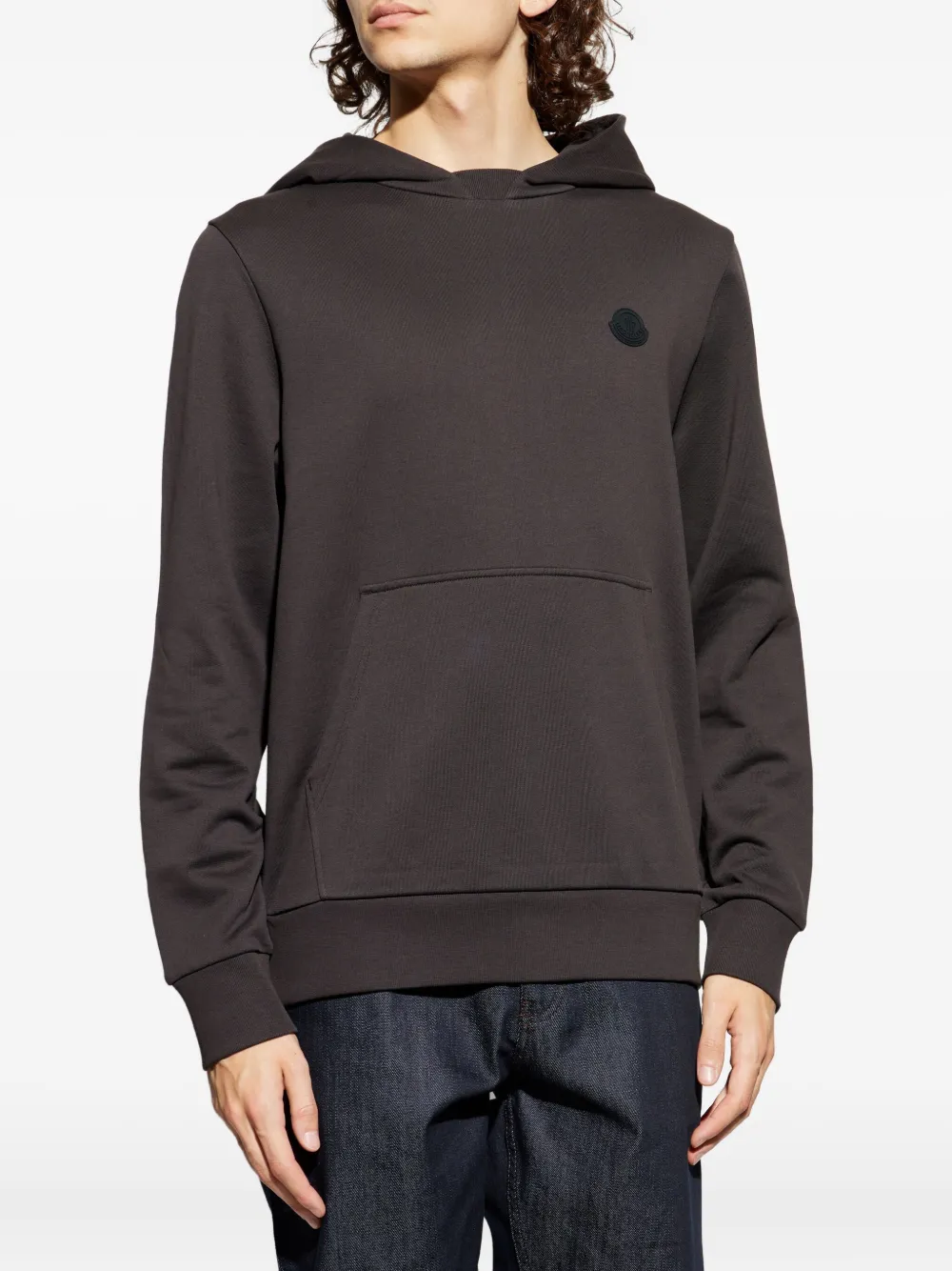 Moncler Hoodie met logopatch Bruin