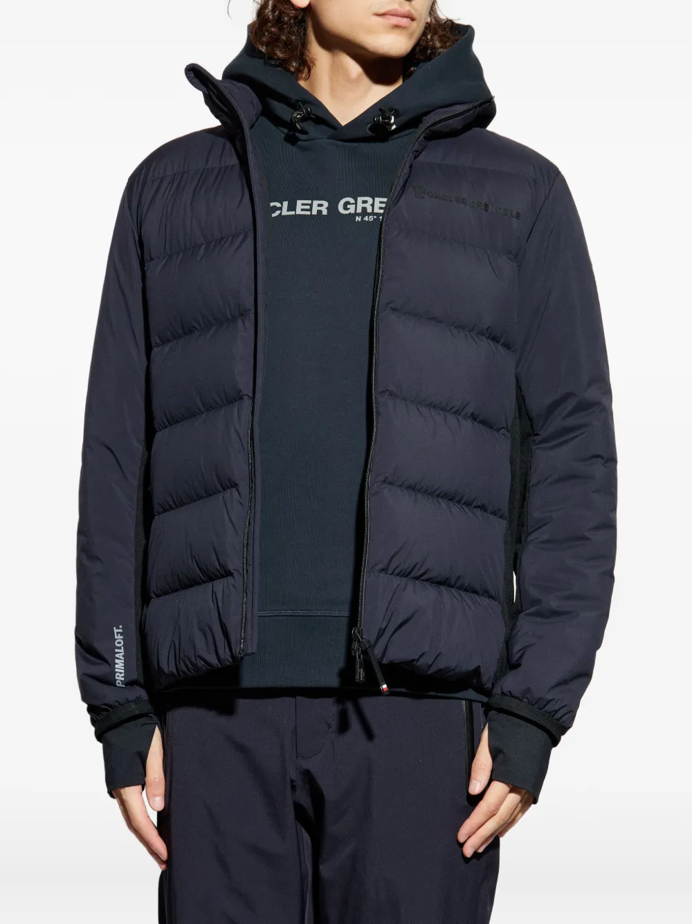 Moncler Grenoble Araripe donsjack met vlakken Blauw