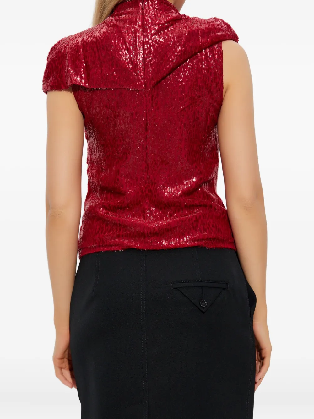 Self-Portrait Gedrapeerde blouse Rood