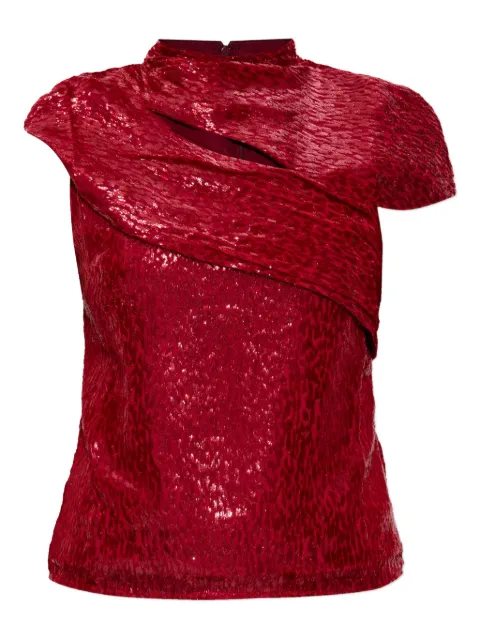 Self-Portrait draped lurex blouse