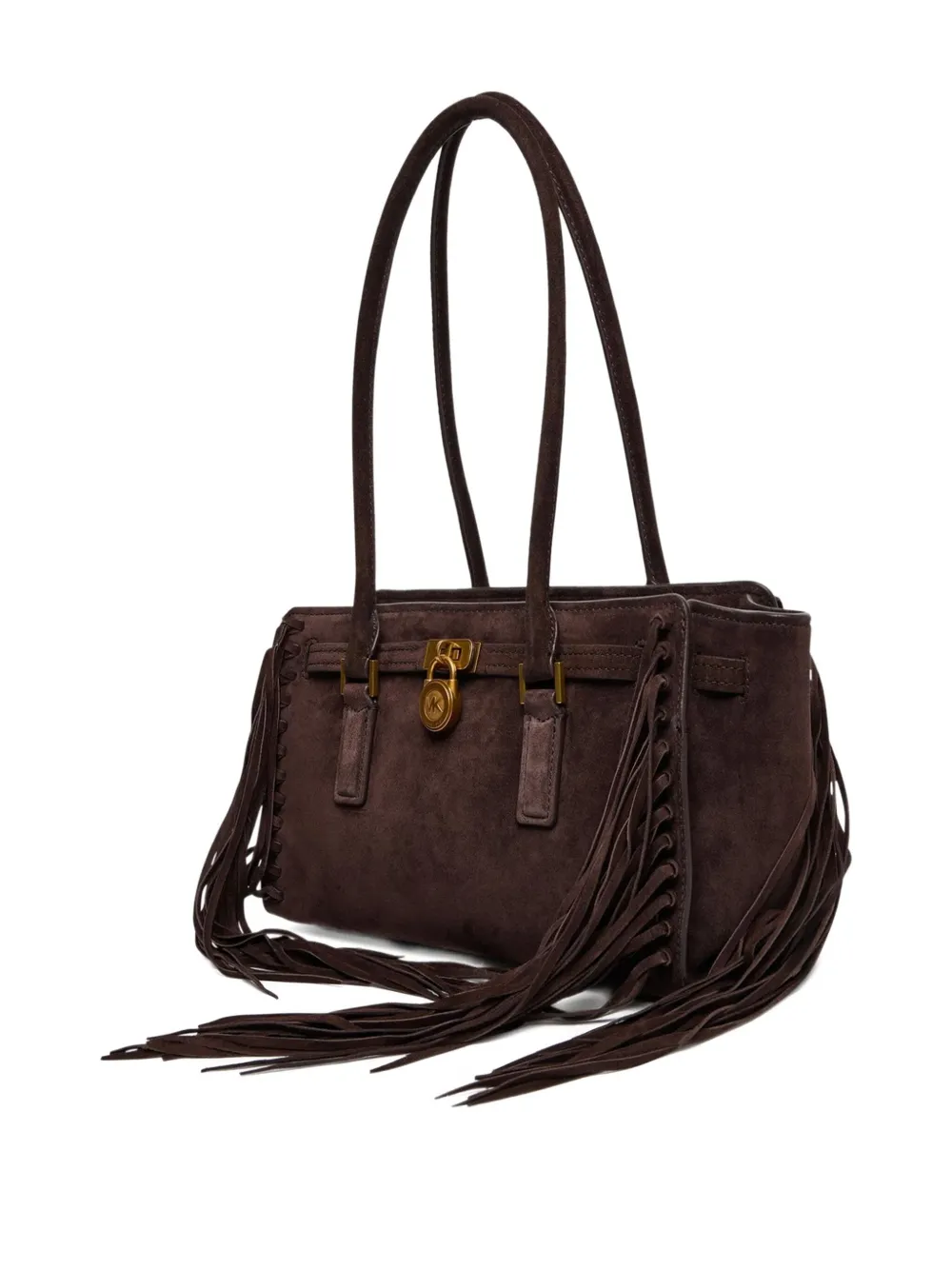 Michael Kors small Hamilton moderne suede fringes shoulder bag - Bruin
