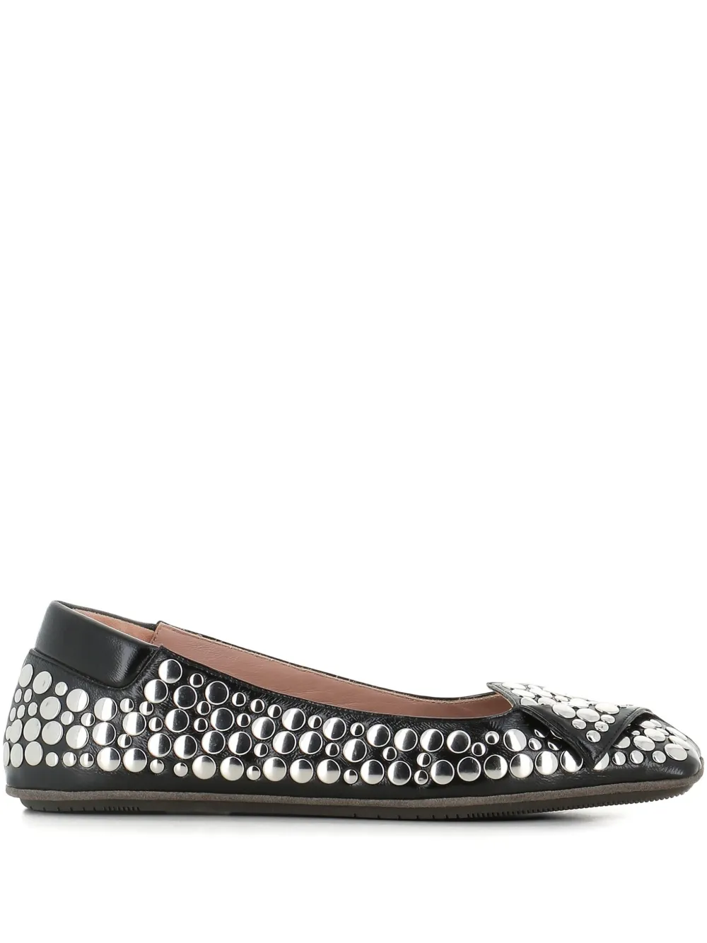 Dove Nuotano Gli Squali stud-embellished square-toe ballet flats | Black | Image 1