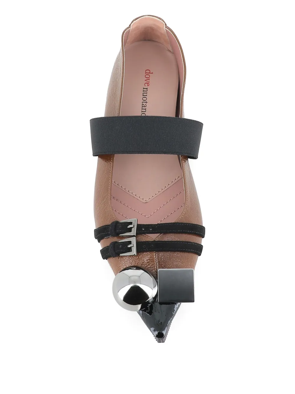 Dove Nuotano Gli Squali Elasticated-strap Ballet Flats In Brown