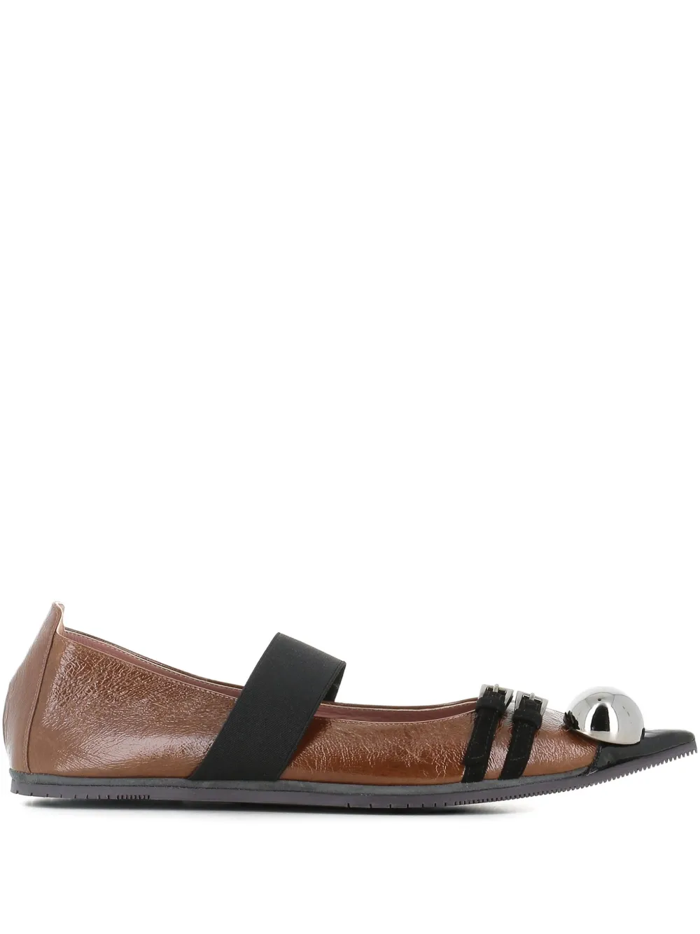Dove Nuotano Gli Squali elasticated-strap ballet flats | Brown | Image 1