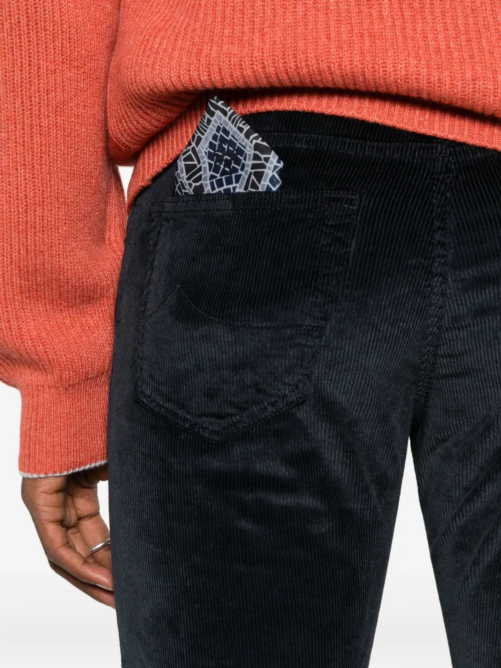 Jacob Cohën Ribfluwelen straight broek Blauw