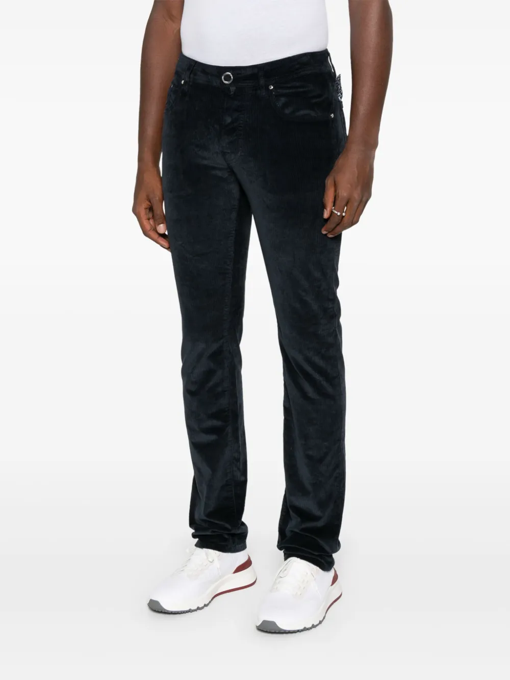 Jacob Cohën Ribfluwelen straight broek Blauw