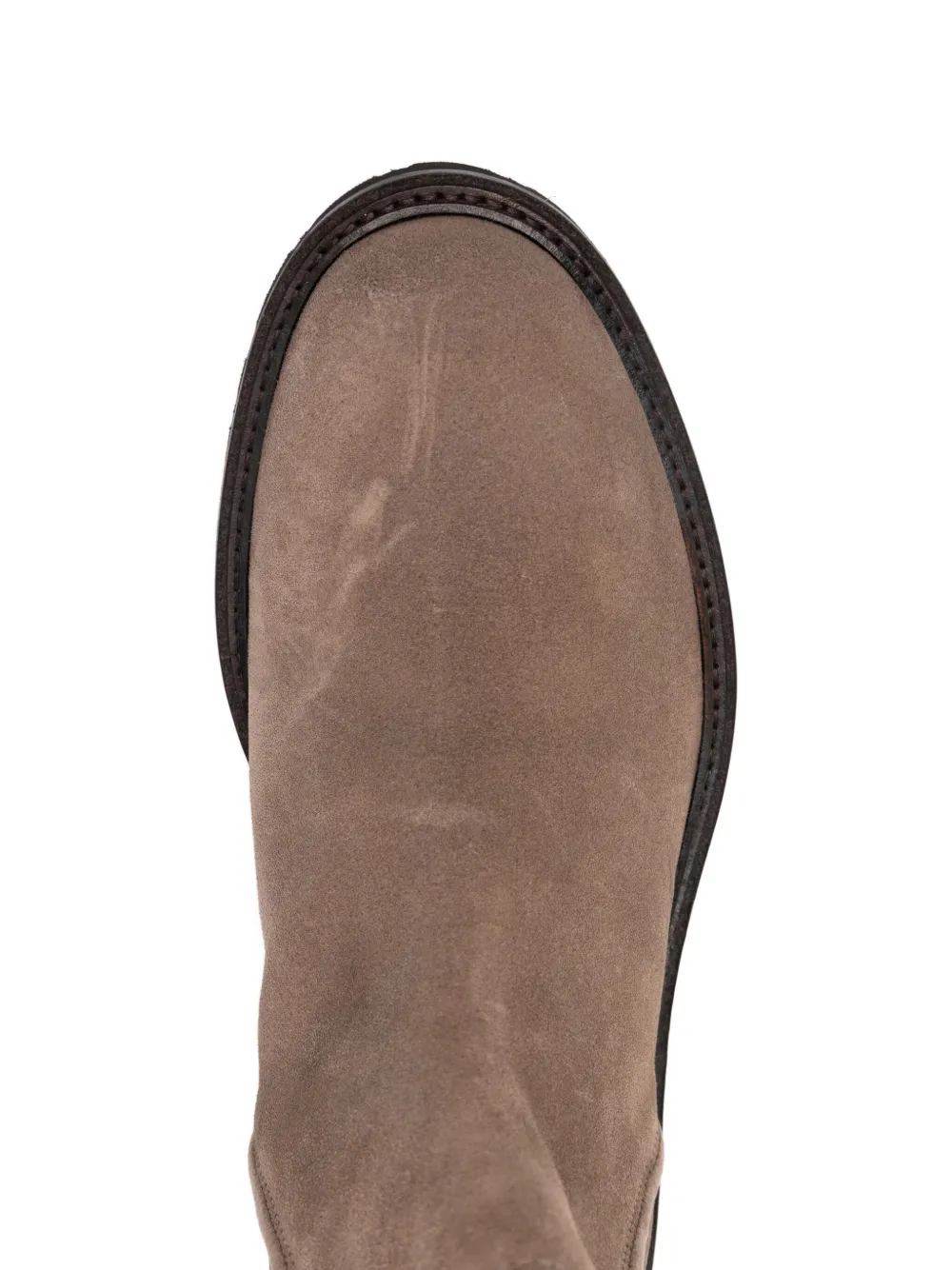 BOSS Leren laarzen met geribbelde zool Bruin