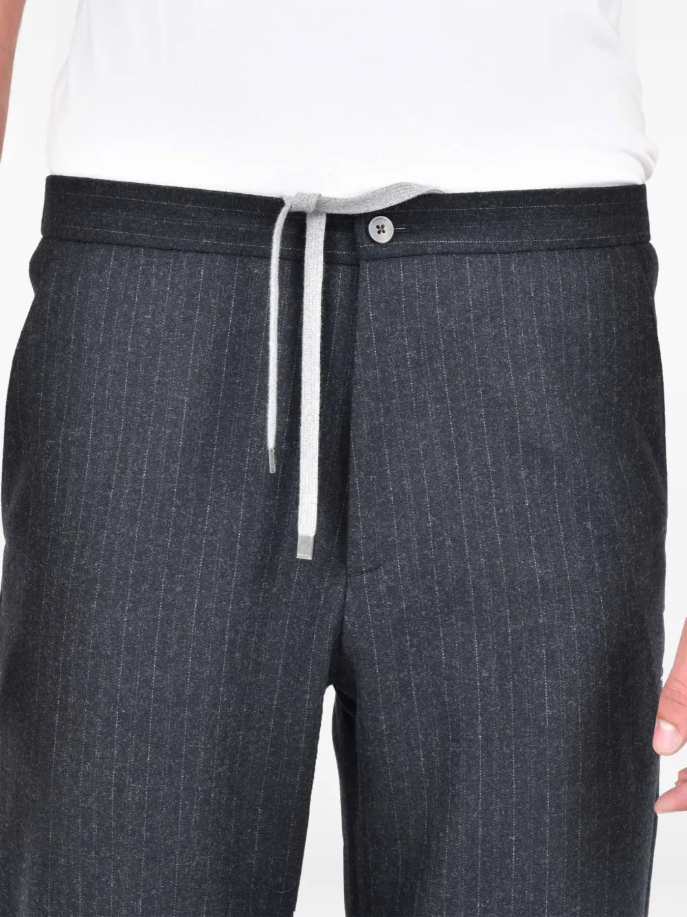 Boglioli pinstripe drawstring trousers Grijs