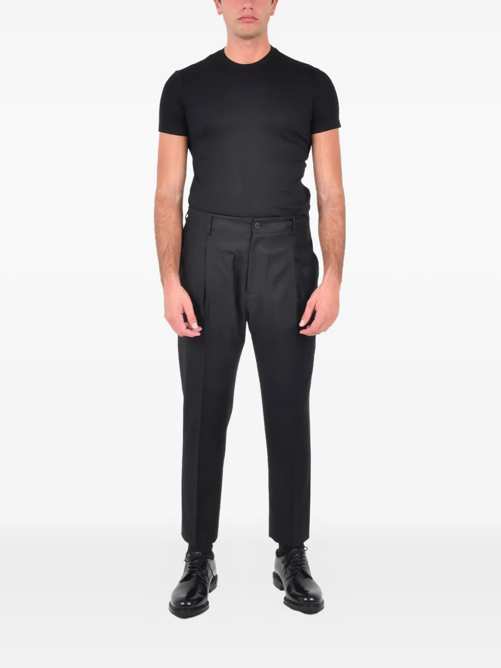 Low Brand pleated trousers - Zwart