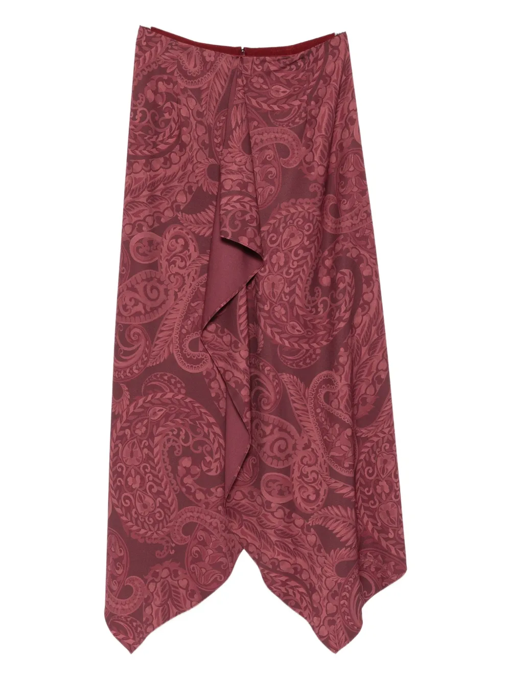 Etro Paisley-print Ruffled Skirt In Red