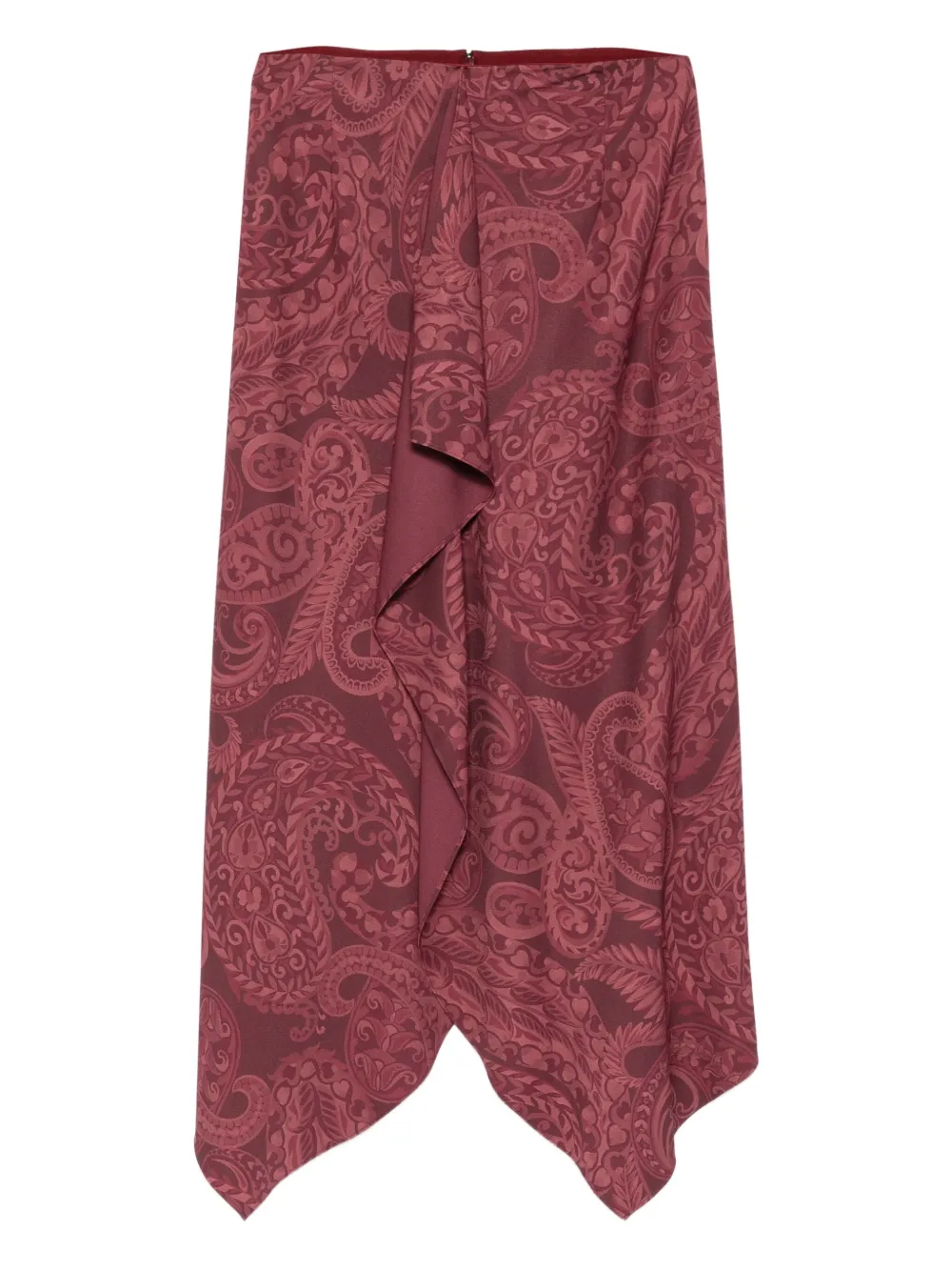 ETRO paisley-print ruffled skirt - Rosso