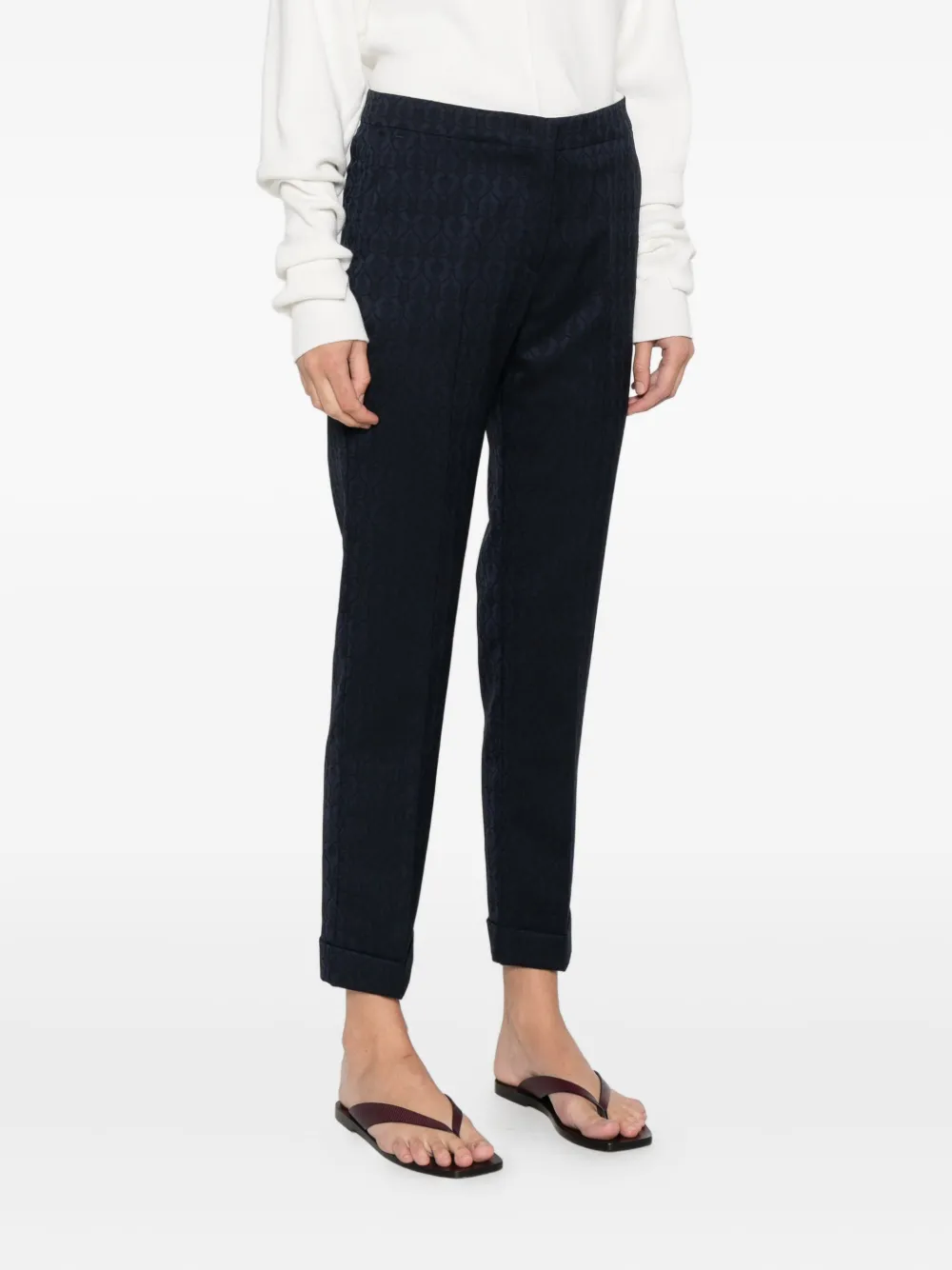 ETRO Broek met patroon en manchetten Blauw