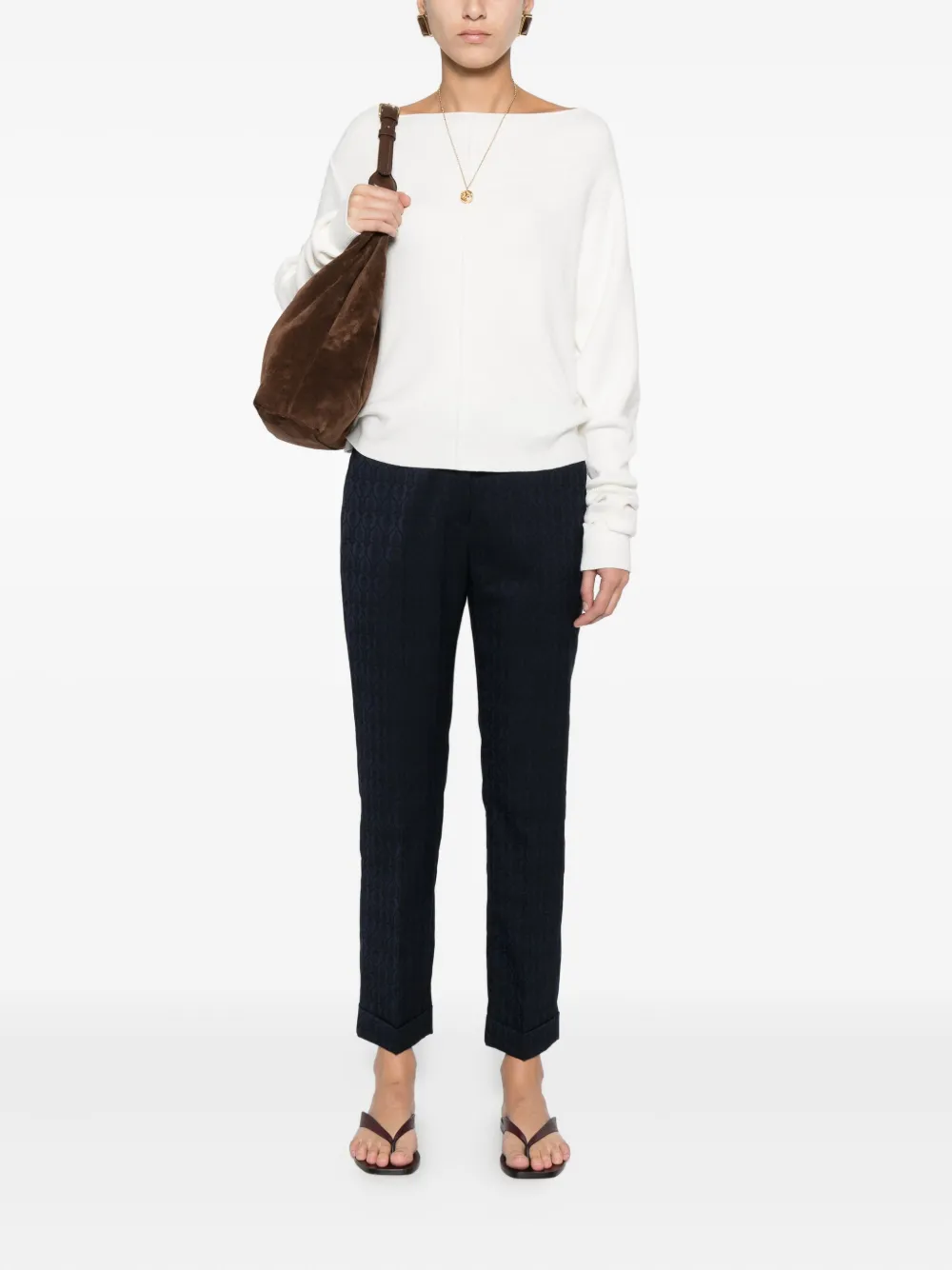 ETRO Broek met patroon en manchetten - Blauw