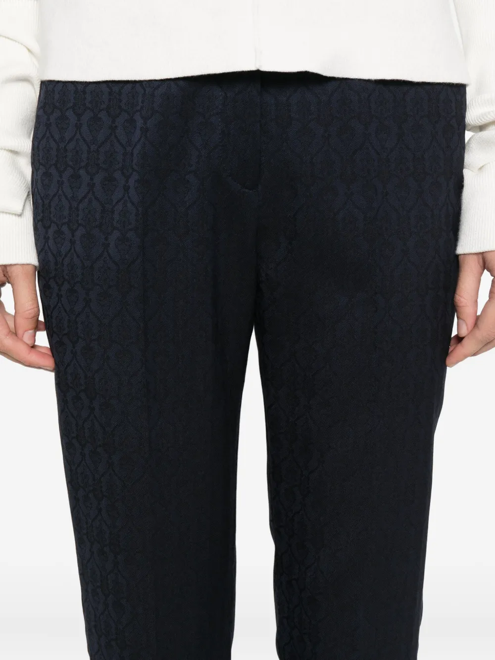 ETRO Broek met patroon en manchetten Blauw