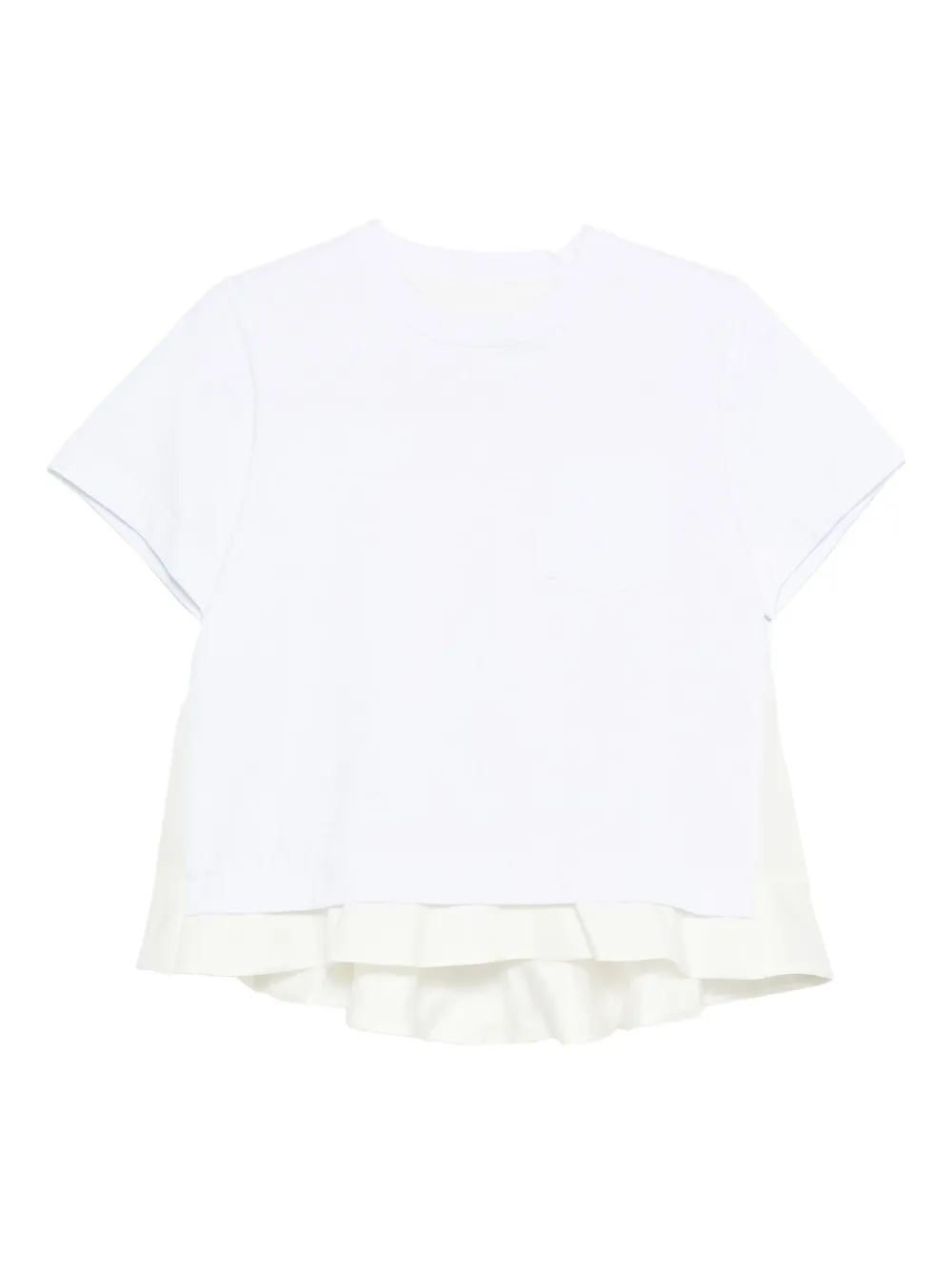Sacai Ruffled Layered T-shirt In White