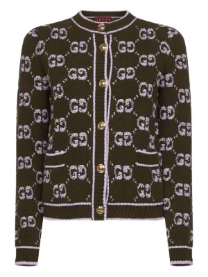 GUCCI ロゴ柄 カーディガン XS GUCCI 美品 グッチ GG柄 ニット カーディガン メンズ ライト