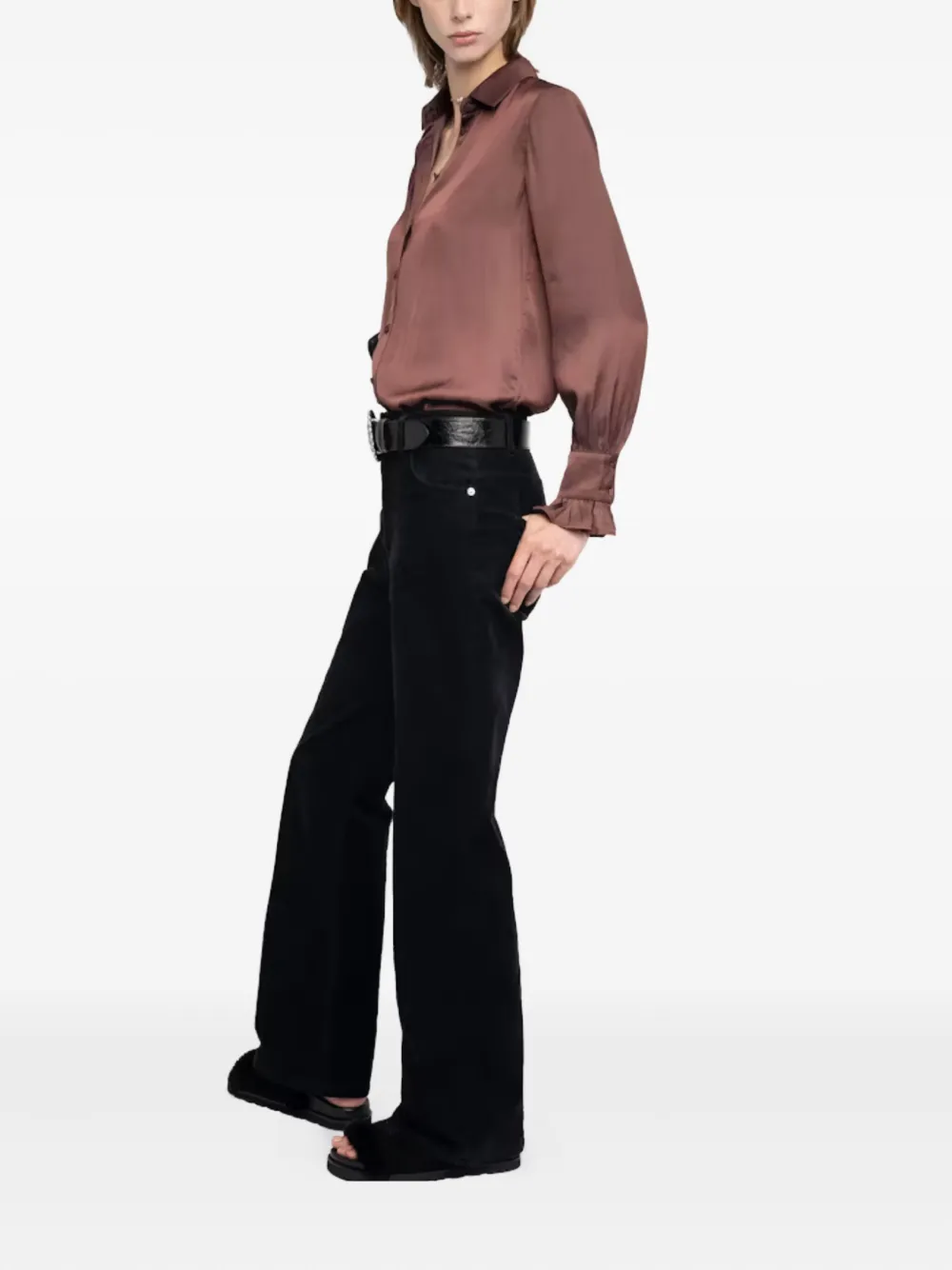 Zadig&Voltaire ruffled long-sleeve top Bruin