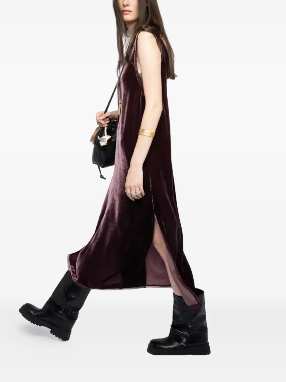 Zadig & Voltaire Renzo Velvet Dress In Brown