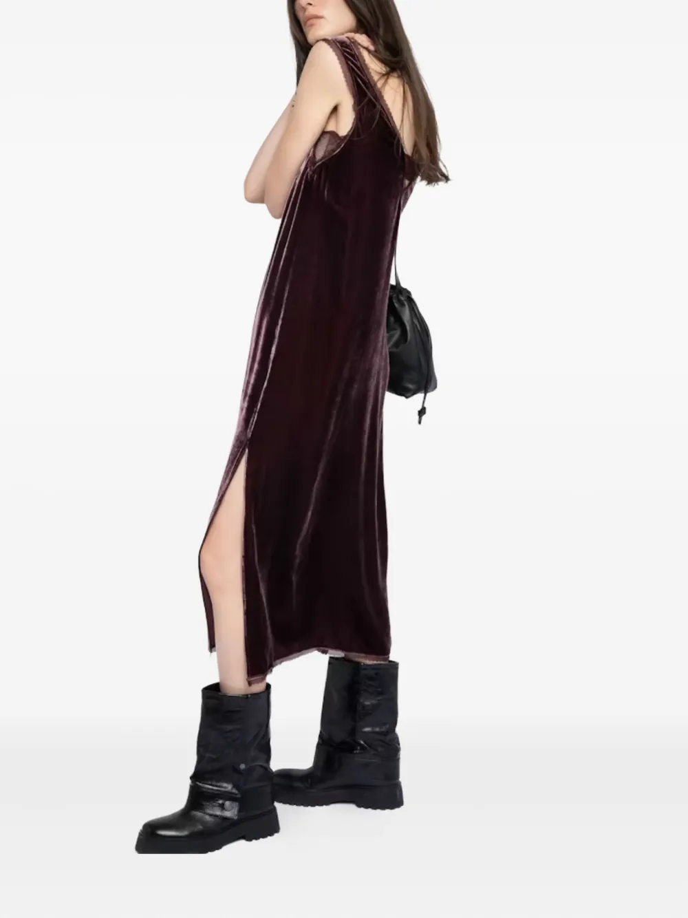 Zadig & Voltaire Renzo Velvet Dress In Brown