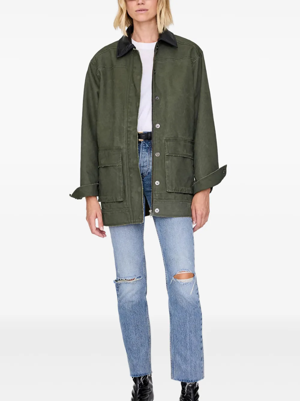 Anine Bing Long-sleeved Casual Jacket In Green