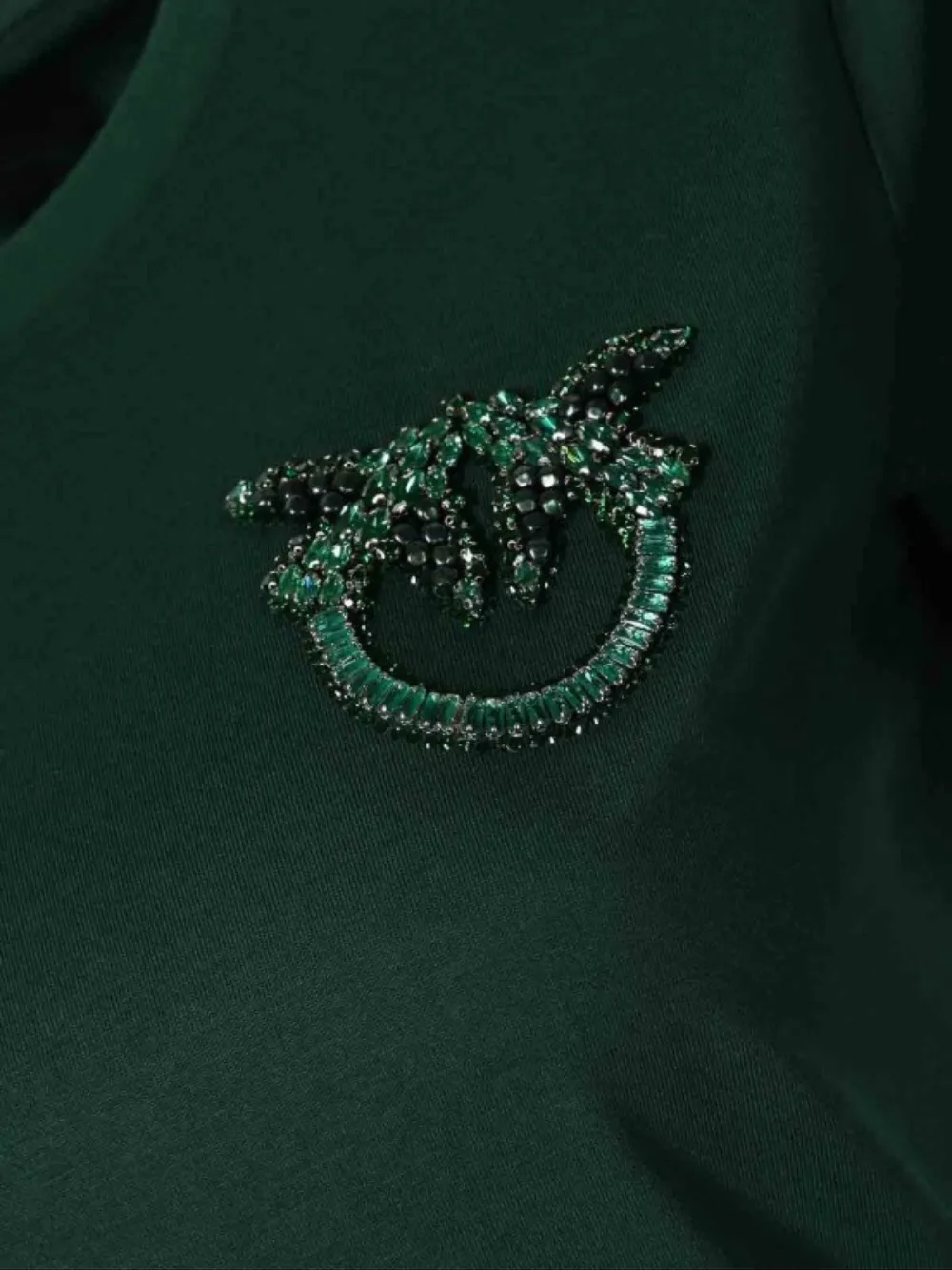 Pinko Love Birds Logo T-shirt In Green