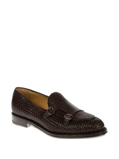 Neil Barrett double buckle woven loafers