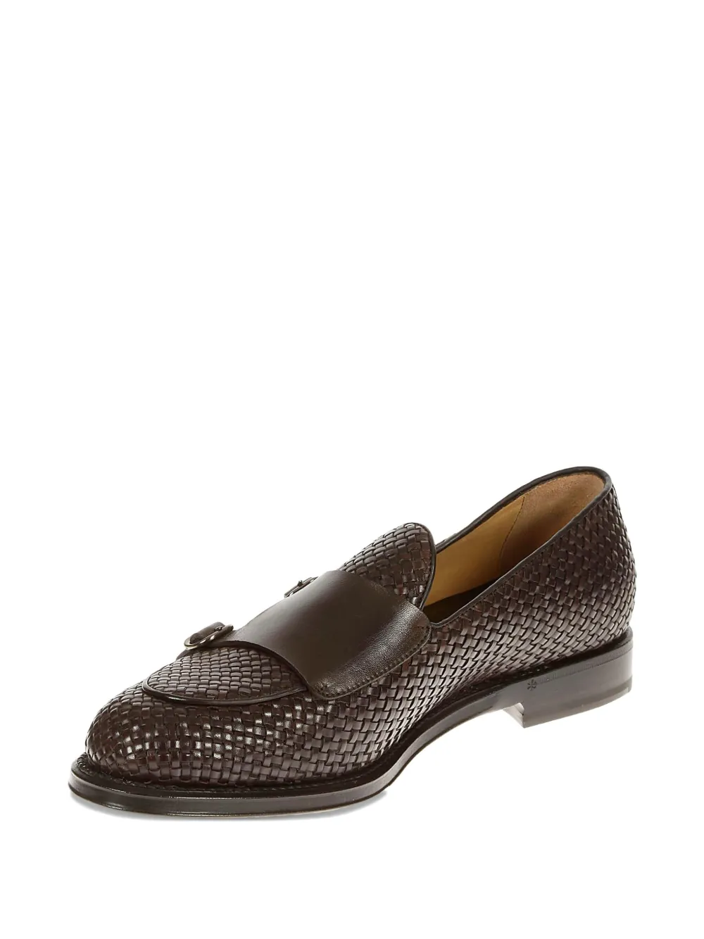 Neil Barrett double buckle woven loafers - Bruin