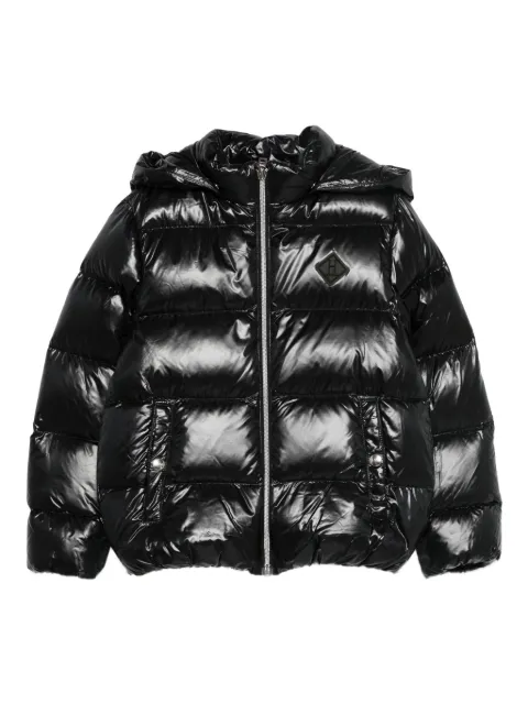 Herno Kids hooded logo-patch jacket 