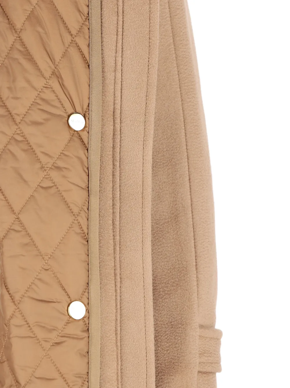 Max Mara Quilted Wool Coat In Brown