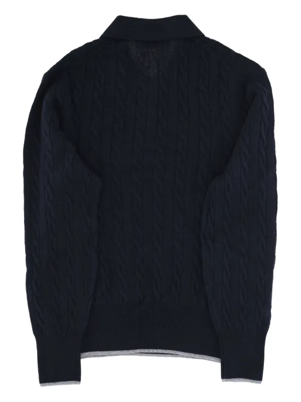 Gran Sasso ケーブルニット ポロシャツ | ブルー | FARFETCH JP