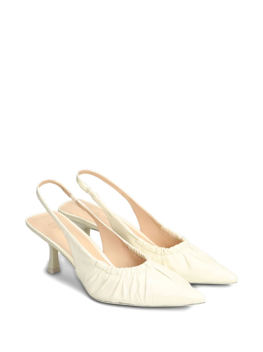 Guilhermina Gathered Slingback Pumps In White