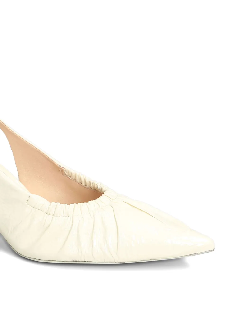 Guilhermina Gathered Slingback Pumps In White