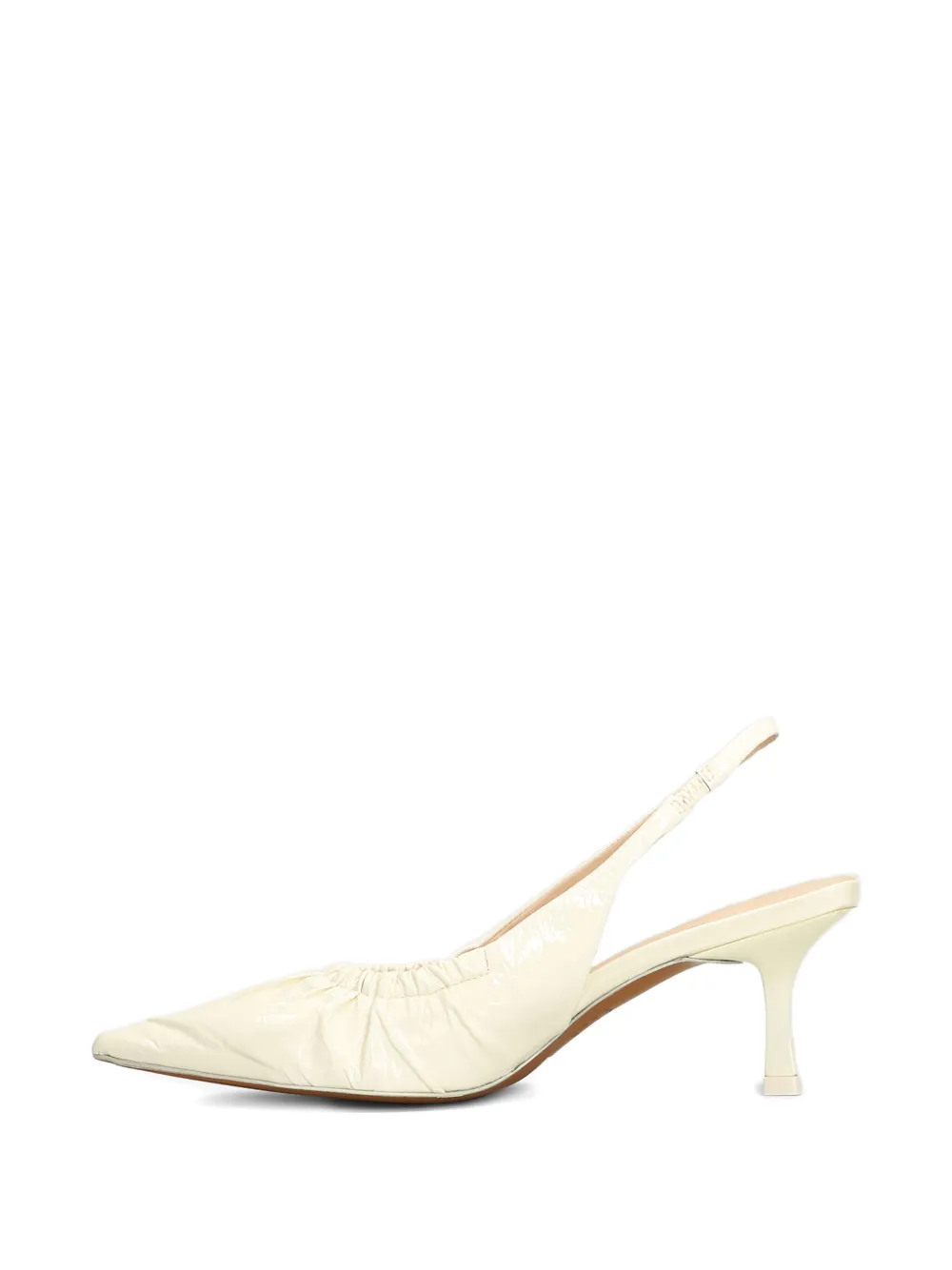 Guilhermina Gathered Slingback Pumps In White