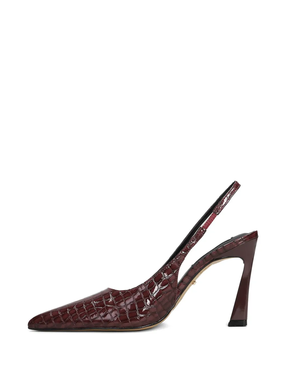 Werner Pointed Crocodile-effect Pumps In Red