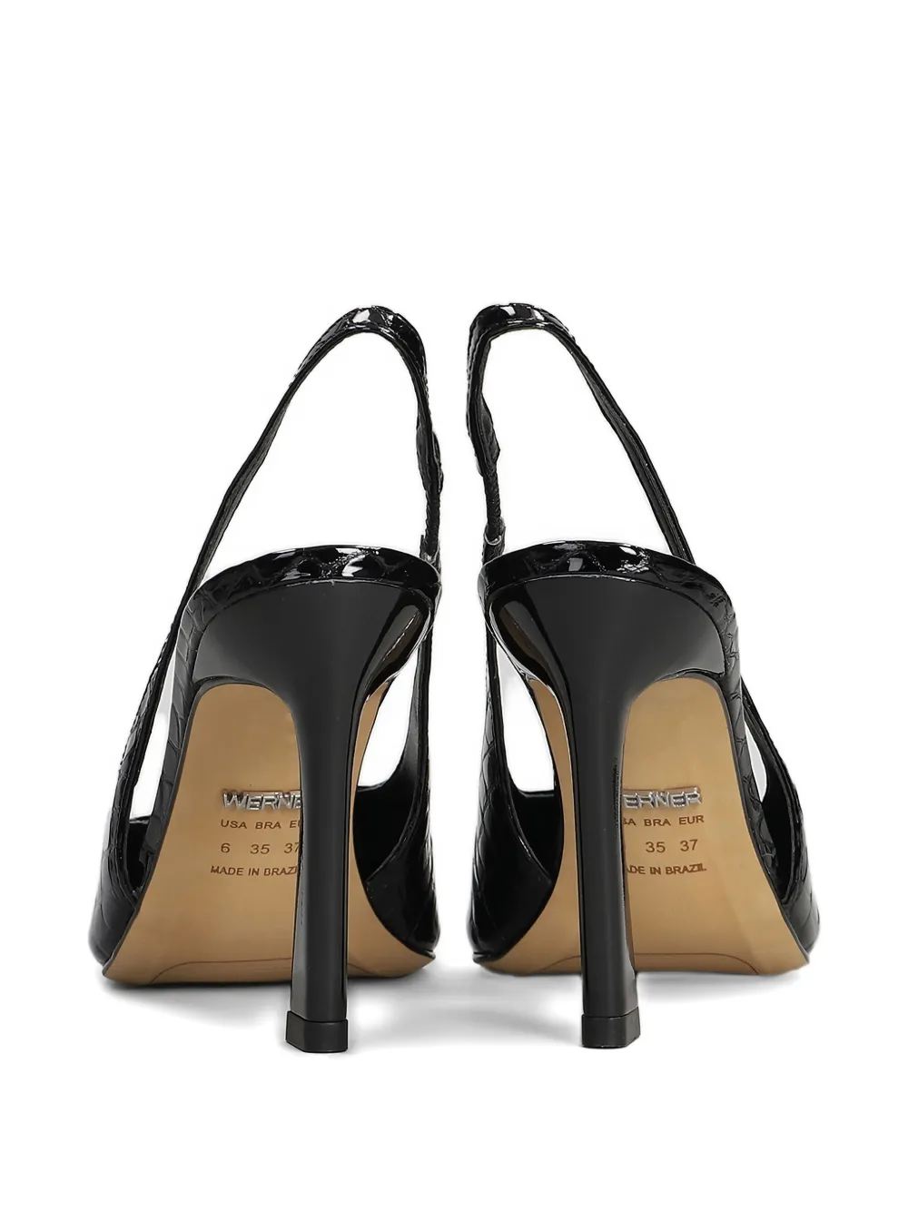 Werner Slingback pumps met puntige neus Zwart