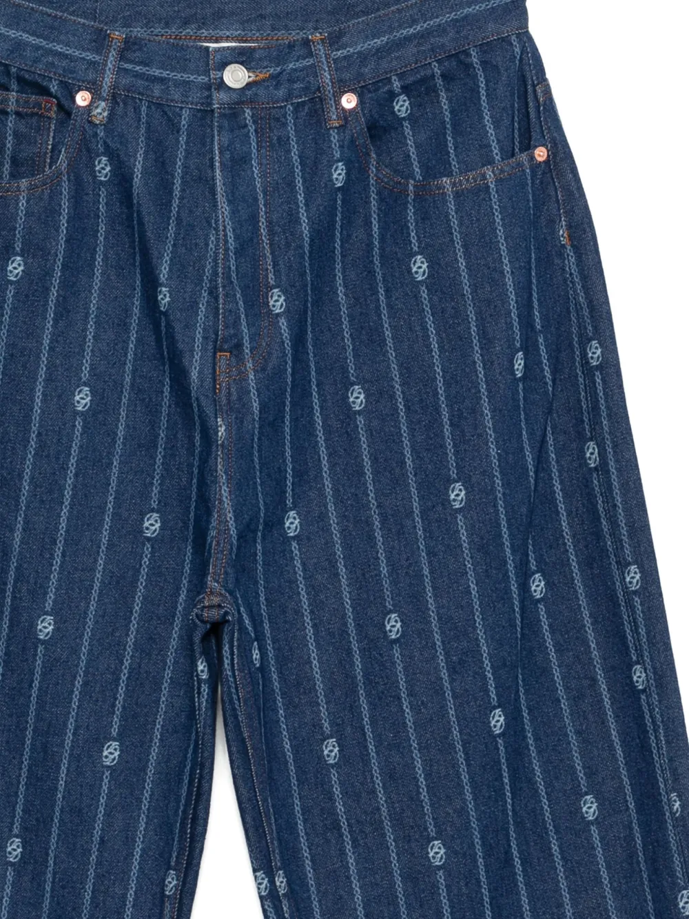Drôle De Monsieur Gestreepte jeans Blauw