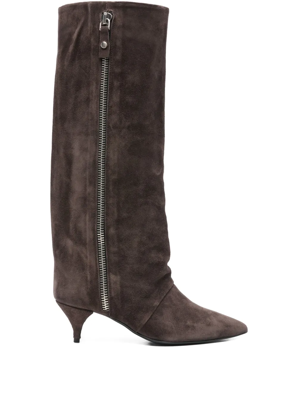 Alchimia Knee-high Suede Boots In Brown
