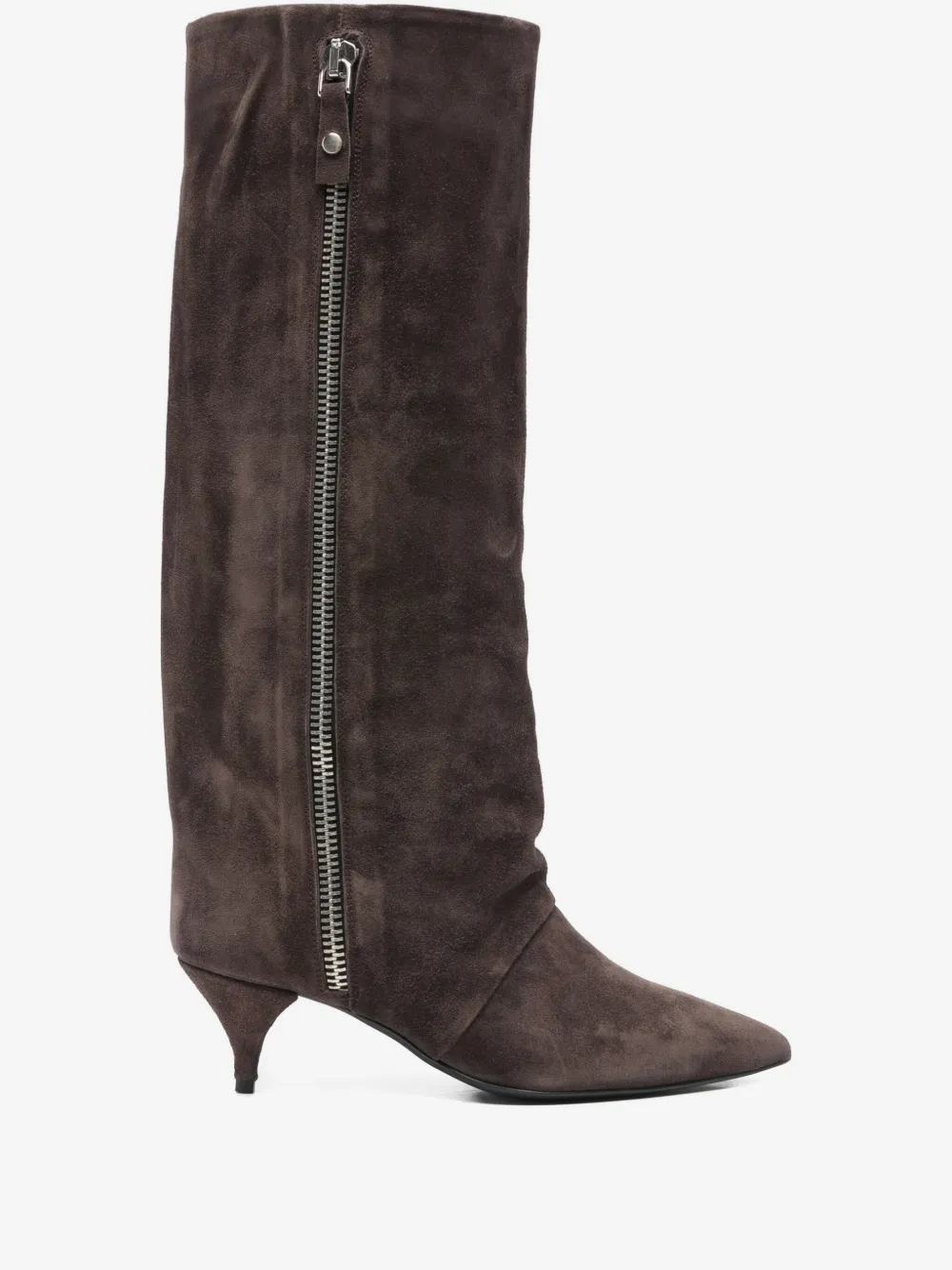 knee-high suede boots