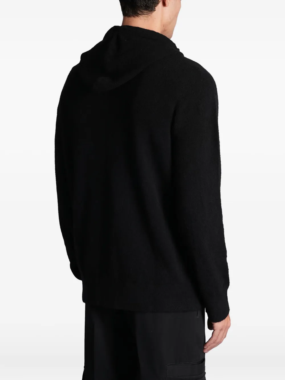 Roberto Collina Hoodie met rits Zwart