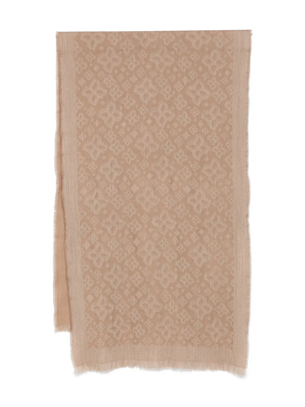 Tagliatore patterned fringed scarf | Brown | Image 1
