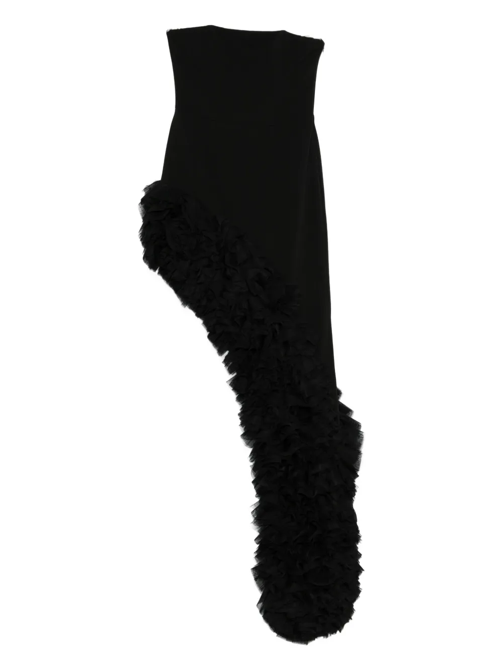 Alessandro Legora Strapless Ruffled Maxi Dress In Black