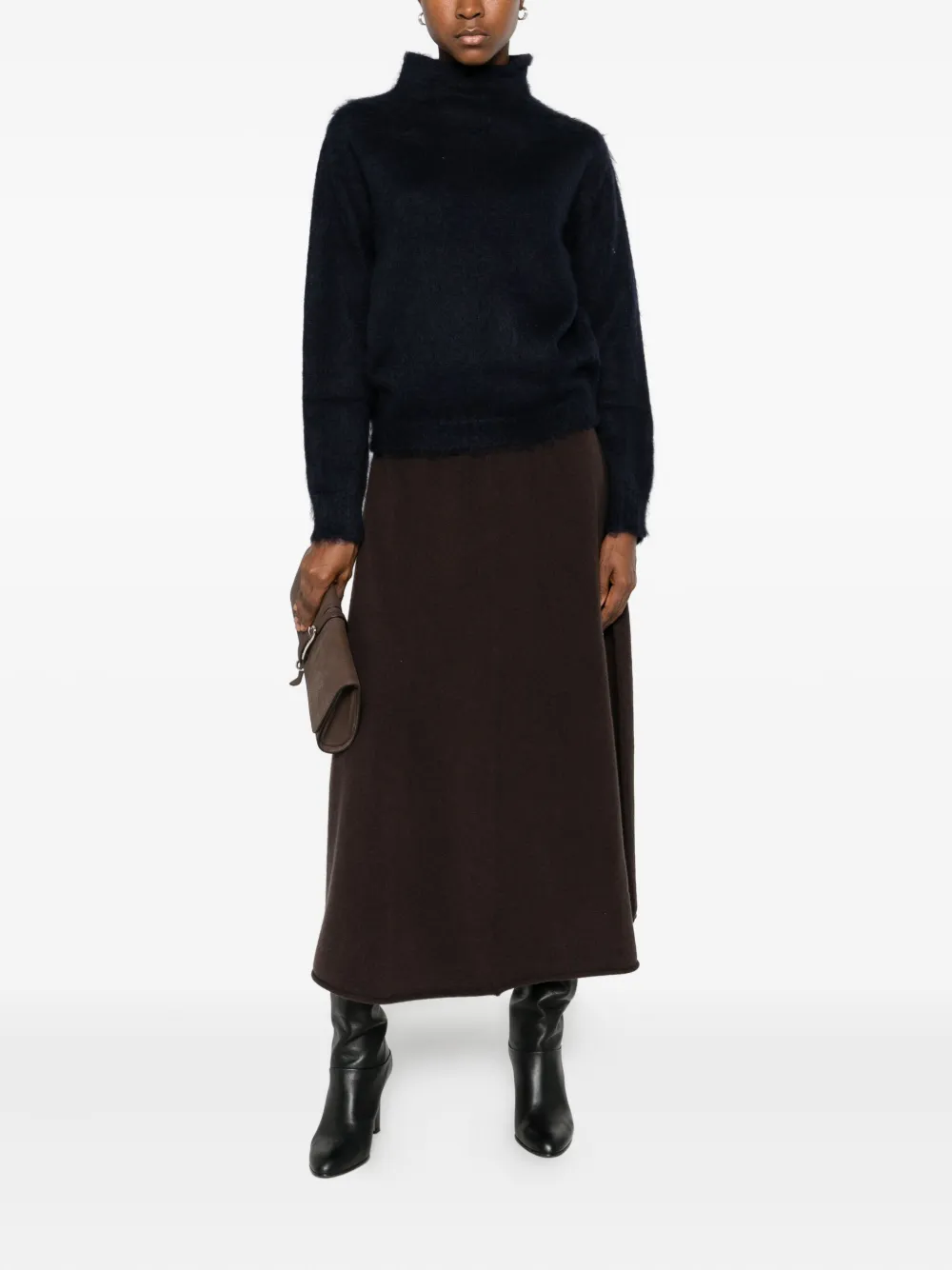 Max Mara Roll-neck Sweater In Black