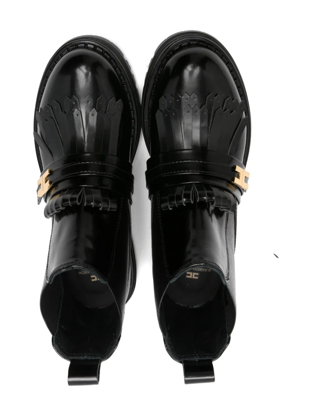 Elisabetta Franchi Kids leather Chelsea boots Zwart