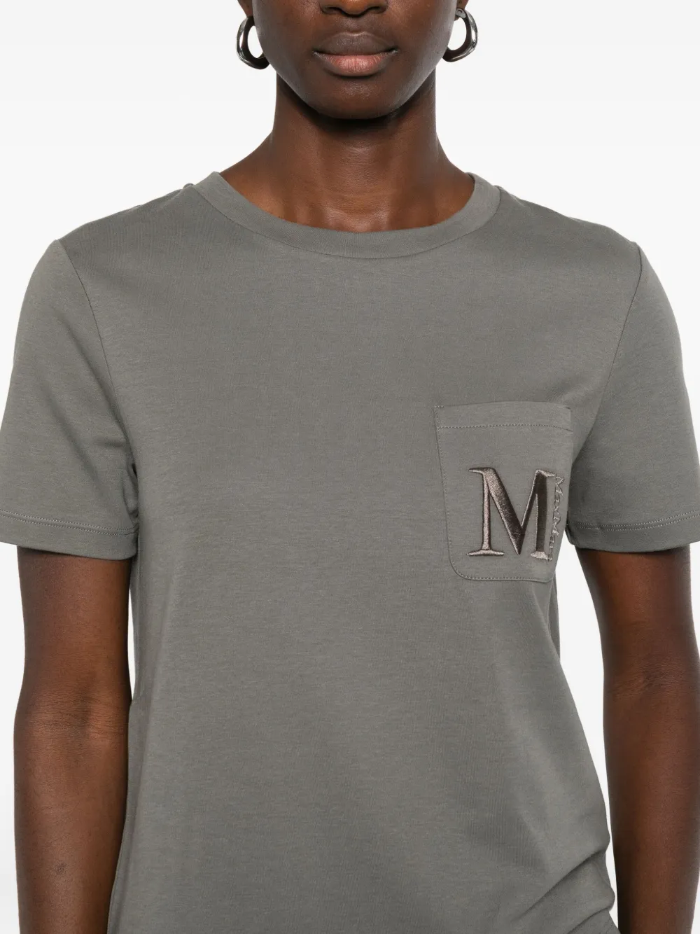 'S Max Mara T-shirt met geborduurd logo Grijs