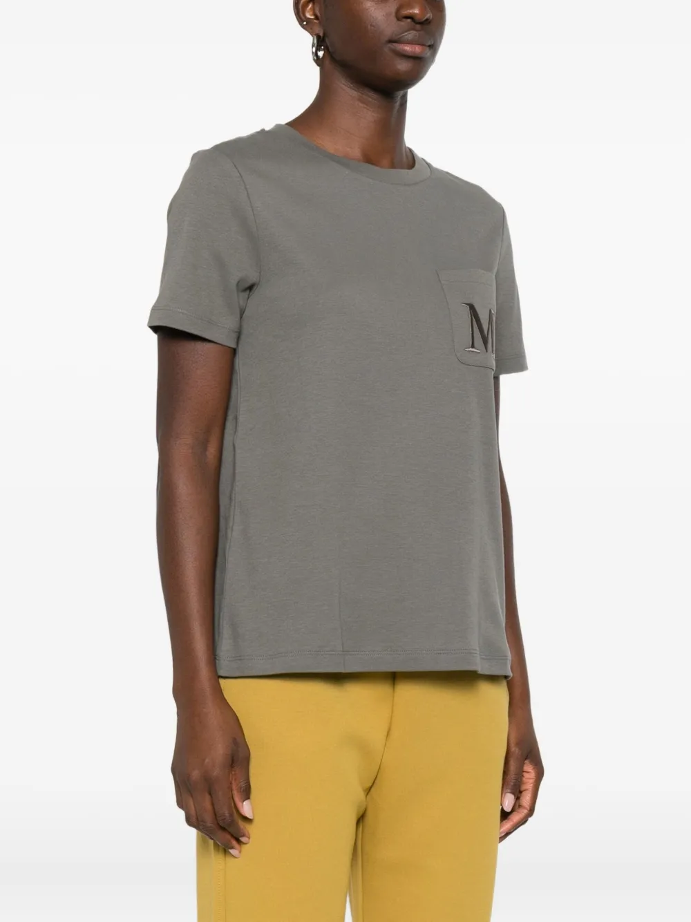 'S Max Mara T-shirt met geborduurd logo Grijs