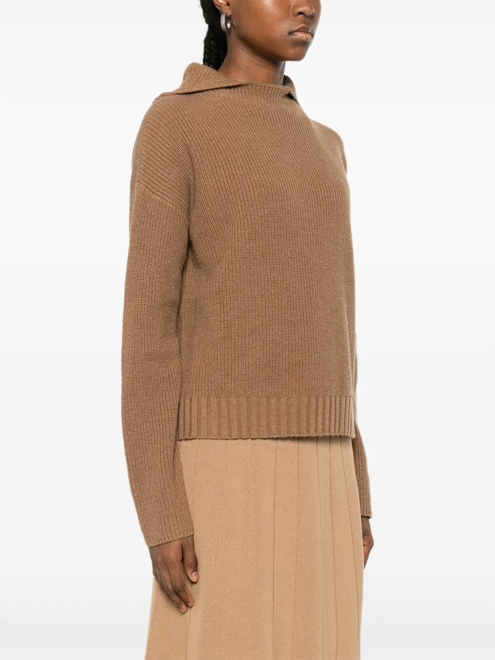 Max Mara Gebreide top met capuchon Beige